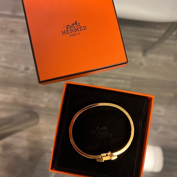 Hermes Jewelry Hermes Thin White Clic Clac H Bracelet Poshmark